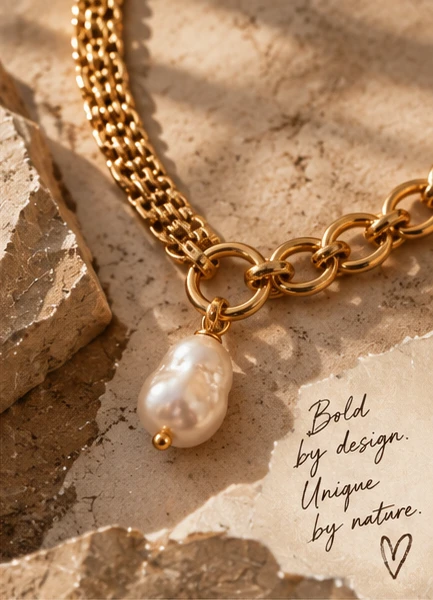 BOLD PEARL CHAIN – echte Süßwasserperle im Detail